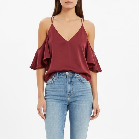 Off the Shoulder Silky Top - Picture 1 of 4